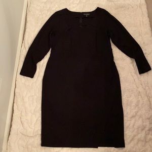 Eloquii black dress with front slit
